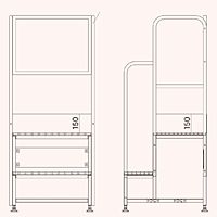 グレーチング　UDG-STEP-02H　作業台・踏み台　2段用手すり